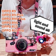 Case For OPPO R9S OPPO R9 OPPO R9S Plus OPPO R9 Plus OPPO R15 Pro OPPO R15 Retro Camera lanyard Casing Grip Stand Holder Silicon Phone Case Cover With Camera Doll