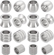 Beebeecraft 40Pcs 5 Styles Metal Spacer Beads Stainless Steel European Beads Column Large Hole Beads Slider Beads with 5mm/6mm Hole for DIY Bracelets Necklaces Jewellery Making