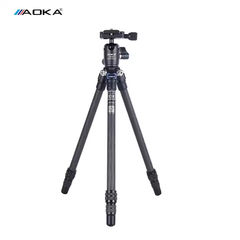AOKA CMP163CL Carbon Fiber Tripod Portable Camera Stands With KB20 Ball Head 3 Section Max Loading 3