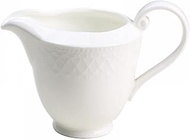 Arabesque Embossed Gravy Boat, Fine White Porcelain Steak Sauce Pot, Easy-to-Pour Creamer Pitcher. 8