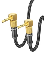 VANAUX 90 Degree Right Angle Aux Cable Male to Male 3.5mm Audio Cable Stereo Aux Cord Compatible wit