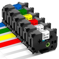 Fimax 6-Pack Tz 24mm 0.94" Laminated Label Tape Compatible Brother Tze-151 Tze-251 Tze-451 Tze-551 T