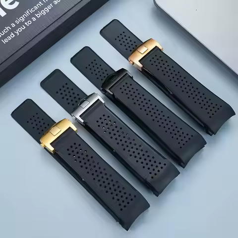 22mm 24mm Rubber Watchband For TAG HEUER GRAND CARRERA wristband Waterproof Sport Strap Soft Silicon
