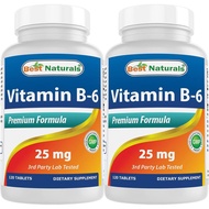 Bests Vitamin B6 25mg, 120 Tablets (2 Packs)