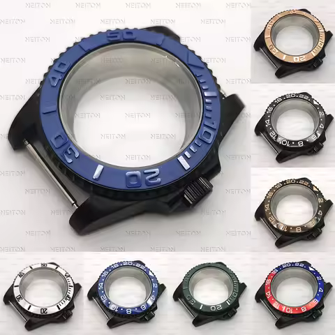 NEITON 40mm Black PVD Case Sapphire Glass Black NH35 NH36 ETA2836 Mingzhu DG2813/5833 Miyota 8215 82