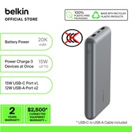 Belkin BPB012bt BoostCharge PowerBank 20,000 Mah (iphone16,ipad,tablet,earbuds) - Black/BL/Rose/Grey
