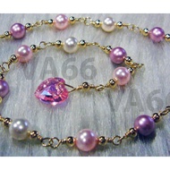 14K Gold Filled Swarovski Pearl Suasa Anklet Color Choice Custom Made 925 silver Gelang Kaki Emas