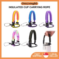 [✅SG Stock] ISIYINER Paracord Handle Strap for Wide Mouth Water Bottle | Hydro Flask Carrier Holder 