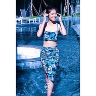 Bộ đồ bơi nữ LMcation - Áo bikini thể thao Mira (Kèm Quần bơi lưng cao) & Váy đi biển Mira - Vườn đê