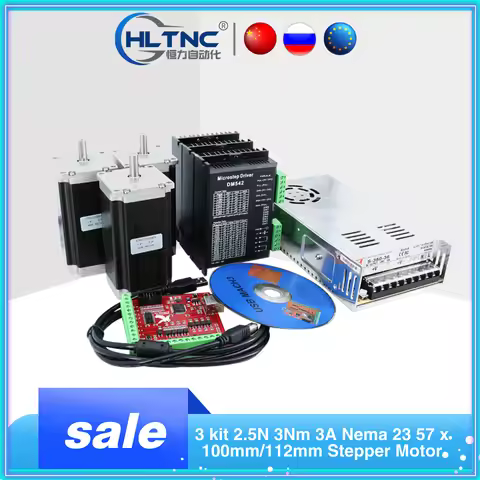 CNC 3 Kit Stepper Motor 3Nm 3A Nema 23 57 X 112mm 57HS112 with TB6600 DM542 DM556 Driver 350W Power 