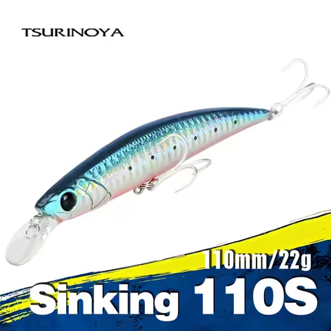 TSURINOYA NEW COLOR Sinking Minnow 110S DW77 110mm 22g Long Casting Fishing Lure Large Trout Seabass