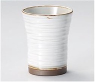 Shochu Cup, White Glazed Spiral Carving Free Cup [8 x 10.2 cm 250cc] For Restaurants, Ryokans, Resta