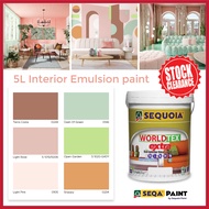 Clearstock Cat Dalam Warna Pastel / Good quality 📌 5L Seqa Worldtex 💢 Emulsion Paint / Smooth Finish