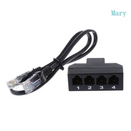 Mary RJ45 to RJ11 Adapter Connector RJ45 8P8C Male to 4 RJ11 6P4C Female Converter