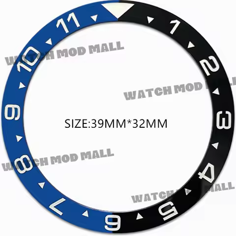 39*32mm flat ceramic bezel insert fit for seiko watch