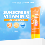 Emina Sun Battle Bright Glow SPF 35 PA+++ - Sunscreen Serum Amino Vitamin C - Cerah, Ringan, Hydrati