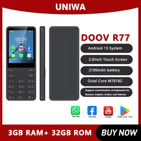 DOOV R77 Smart Touch Screen Keypad 4G Mobile Phone without Camera 3GB+32GB 2100mAh 2.8 Inch Smartpho