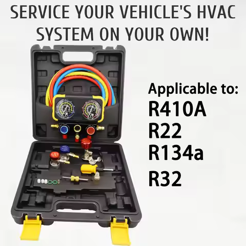 AC Manifold Meter Kit for R134a R32 R22 R410a Refrigerant, Automotive AC Meter Kit, Precision Refrig