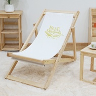 เก้าอี้ชายหาด เก้าอี้สนาม พร้อมสกรีนชื่อ Logo (ส่งฟรี!) ซื้อ 2 แถมโต๊ะ Size : 58x100x89 cm. Baanmain