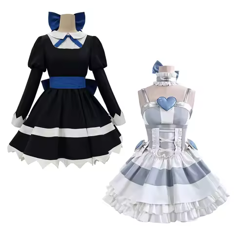 HOLOUN Stocking Panty Anime Stocking Anarchy Cosplay Costume Wig Dress Stockings Bowknot Cos Convent