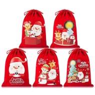 Red Velvet Bag Christmas Drawstring Gift Bag Beautiful Candy Jewelry Packaging Bag