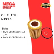 ENGINE OIL FILTER N13 1.6L - BMW 1 SERIES F20 116i 118i 120i / BMW 3 SERIES 316i / MINI COOPER N13 E