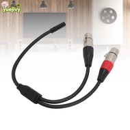 YUEJIPH 1/8 Female To Dual XLR Female Cable, 30cm / 11.81in Professional Y Splitter Cord Wire, Flexi