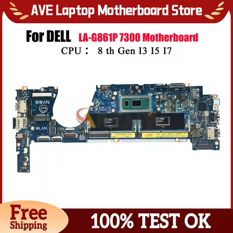LA-G861P EDC30 Notebook Mainboard For Dell Latitude 7370 09XFPT 0HX8XK 0TCDGC Laptop Motherboard CPU