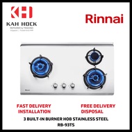 RINNAI RB-93TS 3 BURNER BUILT-IN HOB STAINLESS STEEL TOP PLATE - 1 YEAR MANUFACTURER WARRANTY + FREE DELIVERY