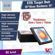 V Club Archery EVA Foam Target Butt - Size 50*50cm - Hardness 45° - Free Target Face / Target Pin