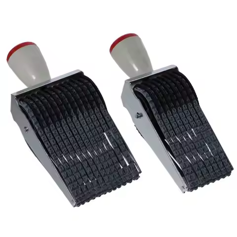 8 or 12 Digit Rolling Wheel Stamp Number Symbol Adjustable Roller Stamps Multi- Functional English A