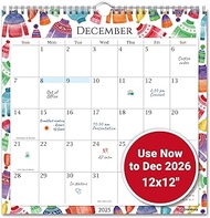 CRANBURY Large 12x12 Wall Calendar 2026 (Seasons), Square Hanging Calendar, 14 Months, Use Nov 2025