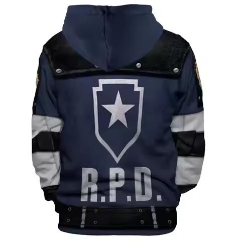 x,3;f\6;h/NewCosplay Costume Residents RE 2 Evils Hoodies Halloween Cosplay Leon Scott Kennedy Jacke