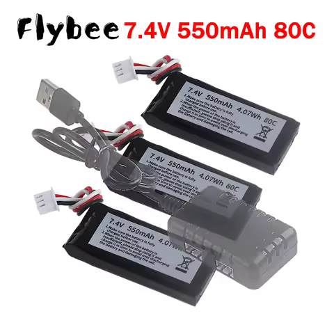 550mAh 2S 7.4V 80C Lithium Polymer Rechargeable Battery for Football Drone GT2 Traveler 200 battery 
