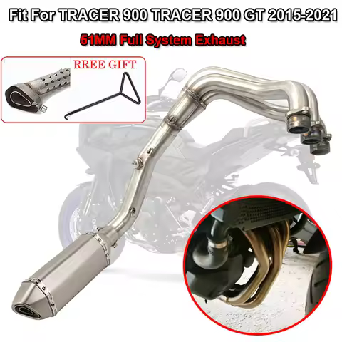 FJ 09 Slip on Motorcycle Full Systems Exhaust Escape Front Link Pipe Muffler Fit For YAMAHA TRACER 9