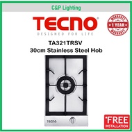 Tecno TA321TRSV Single Burner 30cm Stainless Steel Domino Cooker Hob Gas Stove