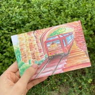 【 水彩 明信片 】幸福 歪嘴 小熊 遊香港 x 山頂纜車