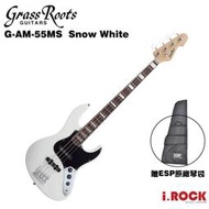 售完【i.ROCK 愛樂客】ESP GRASSROOTS G-AM-55MS R SW 電貝斯 JAZZ BASS 白色