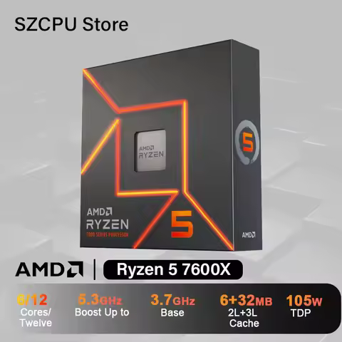 AMD Ryzen 5 7600X New R5 7600X 4.7 GHz 6-Core 12-Thread CPU 5NM L3=32M 100-000000593 Socket AM5 Seal