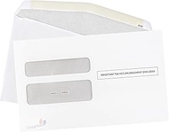 W2 Envelopes, Double Window Security Envelope For W-2 Tax Forms, Designed for Printed W2 Laser Forms