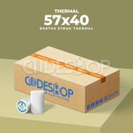 Codeshop Thermal Paper 57x40mm 57x40 Cashier Receipt 57 x 40 mm 1 Box 100 Rolls 58mm
