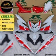 (STICKER TANAM/AIRBRUSH) RAPIDO COVER SET YAMAHA Y15 Y15ZR V1/V2 ENERGY INDUCTION (56) WHITE/RED