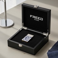 【FREED】彩虹貝殼時尚煤油打火機 - 雲霧藍貝(銀色) 客製刻字