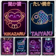 Neon Design Japanese Anime Posters canvas Whitepaper Room Bar Cafe Kawaii Room Decor Commercial deco