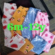 (6m-9m-12Y) Quality KIDS LEGGING SELUAR LEGGING BUDAK dan KANAK-KANAK 100% Cotton Spandex Random Des