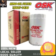 OSK O-2194 HINO OIL FILTER 15607-1430 PENAPIS MINYAK LORI LORRY HINO O 2194 1-13240046-1 15607-1381