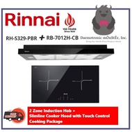 Rinnai RH-S329-PBR + RB-7012H-CB 2 Zone Induction Hob 70cm + Slimline Hood Cooking Package