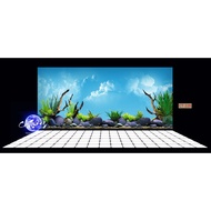 3d painting. stickers for aquariums, arowana fish tanks (back painting)