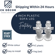 4 Inch Plastic Sofa Leg White Colour Set
