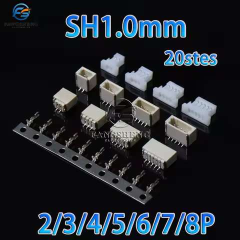 20 sets JST SH1.0 Connector 1.0mm Pitch 2P 3P 4P 5P 6P 7P 8P SMT Vertical/Horizontal Socket+Housing+